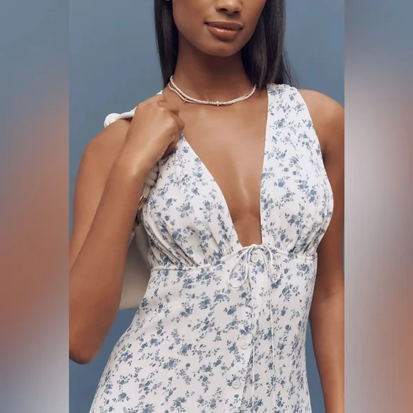 Reformation Ceara V-Neck Midi Dress, Size 4 , $248